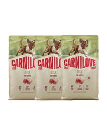 CARNILOVE True Fresh Dog Duck Puppies 3x4 kg sucha karma ze świeżą kaczką dla szczeniąt