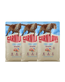 CARNILOVE True Fresh Dog Fish and Turkey Adult 3x4 kg sucha karma świeża ryba i indyk dla dorosłych psów