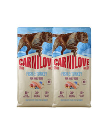 CARNILOVE True Fresh Dog Fish and Turkey Adult 2x12 kg sucha karma świeża ryba i indyk dla dorosłych psów