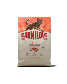 CARNILOVE True Fresh Cat Beef Sterilised 2 kg wołowina, dla kotów po sterylizacji