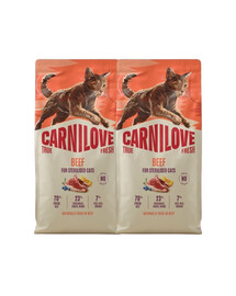 CARNILOVE True Fresh Cat Beef Sterilised 2x6 kg wołowina, dla kotów po sterylizacji