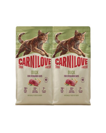 CARNILOVE True Fresh Cat Duck Sterilised 2x6 kg kaczka, dla kotów po sterylizacji