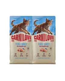 CARNILOVE True Fresh Cat Fish and Turkey Sterilised 2x6 kg ryba i indyk, dla kotów po sterylizacji