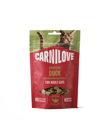 CARNILOVE Crunchy Snack Cat Duck 50 g z kaczką i malinami, chrupiący przysmak dla kotów