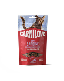 CARNILOVE Soft Snack Cat Sardine 50 g z sardynką i truskawkami, miękkie przysmaki dla kotów