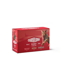 CARNILOVE Cat Pouch Jelly Multipack 12x85 g zestaw filetów w galaretce dla dorosłych kotów