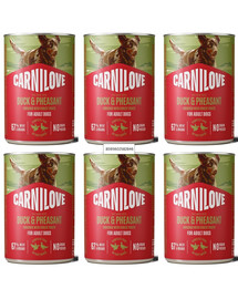 CARNILOVE Dog Can Duck and Pheasant 6x400g pasztet z kaczką i bażantem dla dorosłych psów