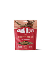 CARNILOVE Dog Jerky Turkey and Rabbit 100g przysmaki z indykiem i królikiem dla dorosłych psów