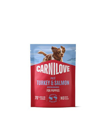 CARNILOVE Dog Pouch Turkey and Salmon Puppies 300g karma mokra indyk i łosoś dla szczeniąt