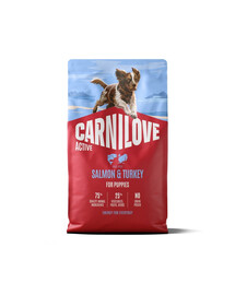 CARNILOVE Active Dog Salmon & Turkey Puppies 4 kg łosoś i indyk, dla dorastających szczeniąt