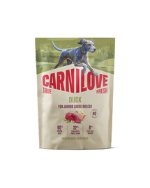 CARNILOVE True Fresh Dog Duck Junior Large 1,5 kg sucha karma ze świeżą kaczką dla juniorów dużych ras