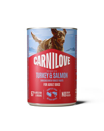 CARNILOVE Dog Can Turkey and Salmon 400g pasztet z indykiem i łososiem dla dorosłych psów