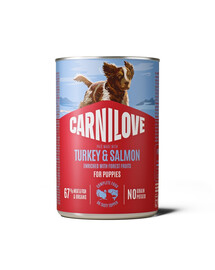CARNILOVE Dog Can Turkey and Salmon Puppies 400g pasztet z indykiem i łososiem dla szczeniąt