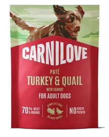 CARNILOVE Dog Pouch Turkey and Quial 300g karma mokra indyk i przepiórka dla dorosłych psów