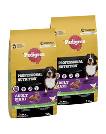 PEDIGREE Professional Nutrition Adult Maxi z Drobiem i Warzywami 2 x 12 kg dla psów ras dużych