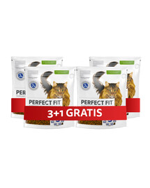 PERFECT FIT Senior 7+ 4 x 750 g sucha karma pełnoporcjowa dla starszych kotów bogata w kurczaka 3+1 GRATIS