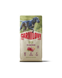 CARNILOVE True Fresh Dog Duck Junior Large 12 kg sucha karma ze świeżą kaczką dla juniorów dużych ras
