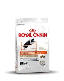 Royal Canin Sporting Life Agility 4100 L 15 kg Toit täiskasvanud koertele, kes kaaluvad üle 10 kg, lühikese ja intensiivse aktiivsusega.