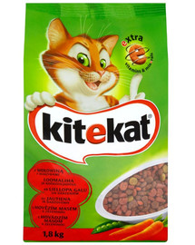 KITEKAT sausas maistas katėms su jautiena ir daržovėmis 1,8 kg
