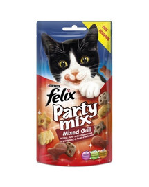 FELIX Party Mix Mixed Grills skanėstai jautienos, vištienos ir lašišos skonio 60 g