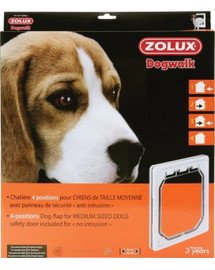Zolux 4-suunaline ukseluuk keskmise suurusega koertele, valget värvi