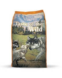 Taste Of The Wild High Prairie Puppy 2 kg teraviljavaba toit igat tõugu kutsikatele, noortele ja täiskasvanud koertele (alates 6. elunädalast). Sisaldab piisonit, hirve- ja lambaliha, veiseliha.