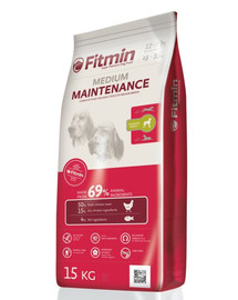 Fitmin Medium Maintenance 15kg   Täistoit täiskasvanud keskmist tõugu koertele.