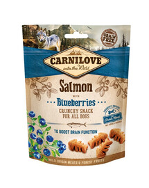 CARNILOVE Crunchy snacks Krõbedad maiuspalad lõhe ja mustikatega 200 g