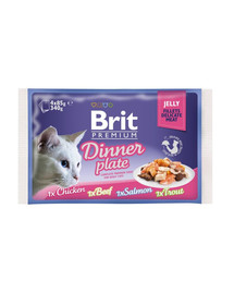 BRIT Premium Cat pouch jelly fillet Dinner plate  konservid tarretis kassidele 340 g (4x85 g)
