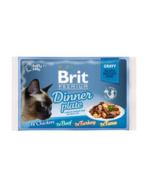 BRIT Premium Cat pouch gravy filee Dinner plate kassikonserv 340 g (4x85 g) kastmes