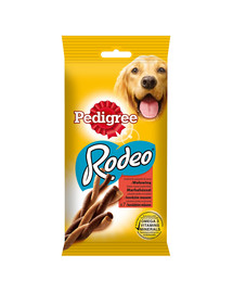 PEDIGREE Rodeo 122 g x12 Täiskasvanud koertele alates 5 kg kehakaalust mõeldud maiuspala.