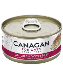 CANAGAN Cat Chicken with Beef 75 gšlapias kačių maistas, vištiena ir jautiena