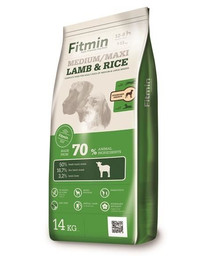 FITMIN Medium Maxi lamb&rice lambalihaga ja riisiga keskmistele ja suurtele koertele 14 kg