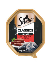 SHEBA Classics 85g su jautiena - šlapias kačių maistas paštetas