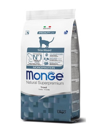 MONGE Monoprotein Cat Sterilised kassidele forelliga 400g