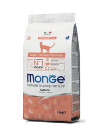 MONGE Cat Salmon täiskasvanud kassidele lõhega 1,5 kg