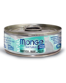 MONGE Natural Cat kassitoit kassidele mereannid ja kana 80g