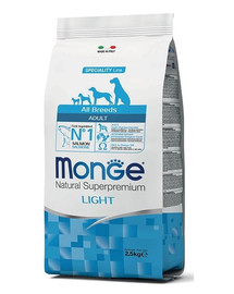 MONGE Light Koeratoit Lõhe riisiga 2,5 kg