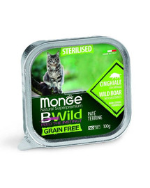 MONGE BWild Sterilised steriliseeritud kassidele metsseaga 100g