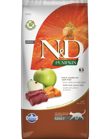 FARMINA N&D Pumpkin Cat Vension & Apple 5 kg Hirvelihaga  ja õuna 5 kg kassitoit