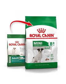 ROYAL CANIN Mini Adult 8+ 16 kg (2 x 8 kg) kuivtoit vanematele koertele vanuses 8-12 aastat, väikestele tõugudele