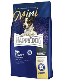 HAPPY DOG Mini France 4 kg + naturaalsed sigarid pardilihaga 7 tk.
