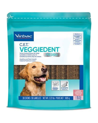 VIRBAC Veggiedent Fresh L (>30 kg) gryzaki dla psa 15 szt.