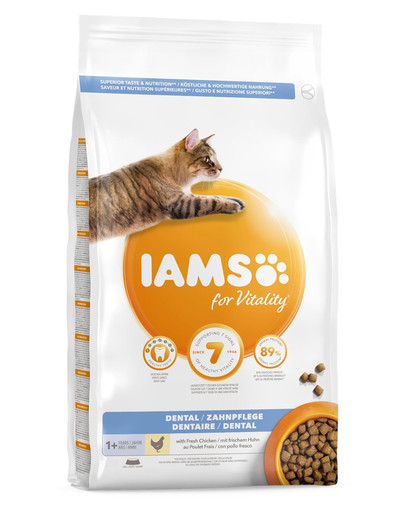IAMS For Vitality Dental kuivtoit täiskasvanud kassidele 10 kg suuhügieen