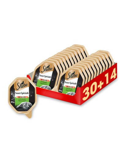 SHEBA Sauce Speciale küüliku ja köögiviljadega 44 x 85 g (30 + 14 tasuta)