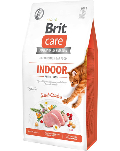 BRIT Care Cat Grain-Free Indoor Anti-Stress 7 kg Teraviljavaba, hüpoallergeenne toit  kanalihaga täiskasvanud kassidele vanuses 12 kuud