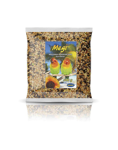 MEGAN Megi toit väikestele ja keskmise suurusega papagoidele 500g