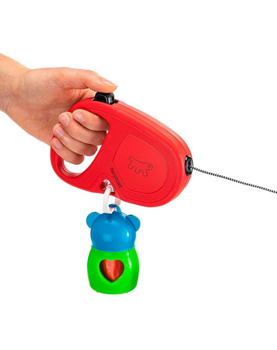 FERPLAST Flippy One Cord S Automaatne jalutusrihm 4,5 m punane