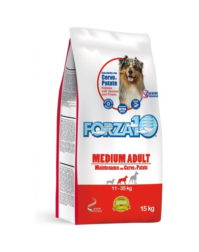 FORZA10 Medium Maintainance hirveliha ja kartuliga kuivtoit täiskasvanud keskmist tõugu koertele 15 kg