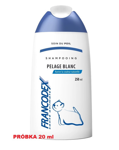 FRANCODEX Šampoon 20ml valgetele lemmikloomade karvadele